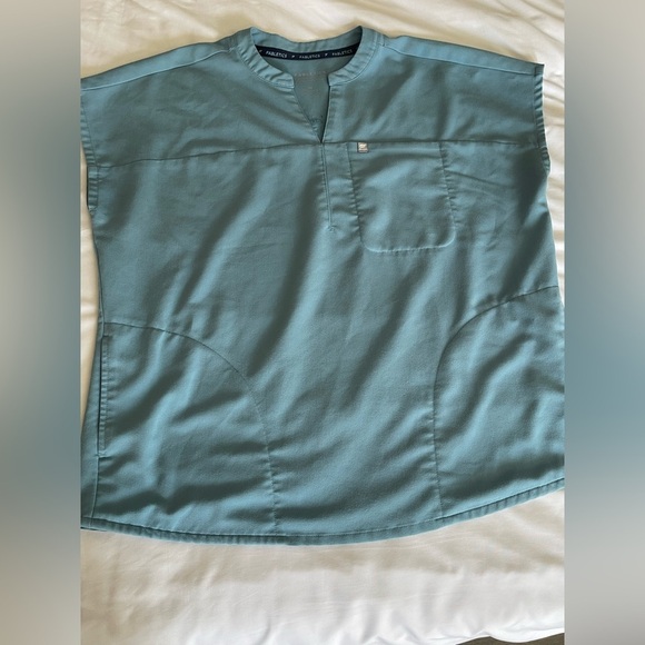 Fabletics Light Blue V-Neck Blouse - Picture 3 of 7